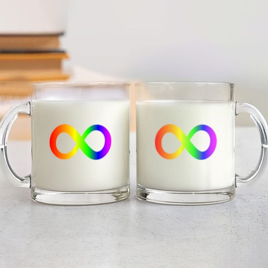 Discover autism infinity symbol// rainbow Glass Mugs
