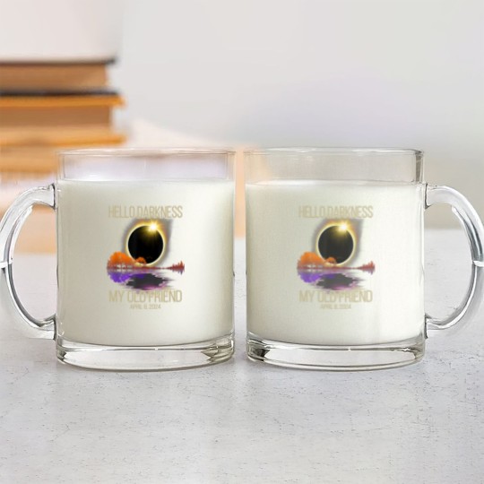 Discover Hello Darkness My Old Friend Solar Eclipse April Glass Mugs