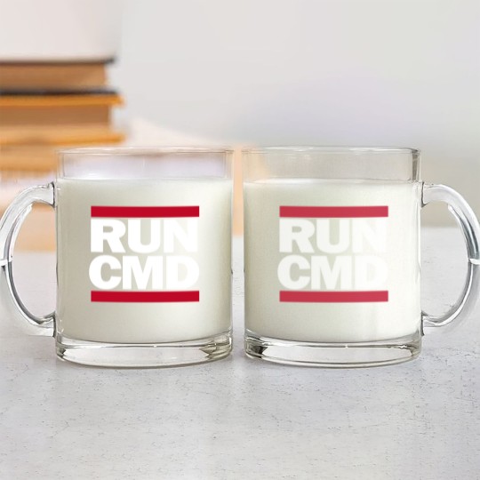 Discover RUN CMD Glass Mugs