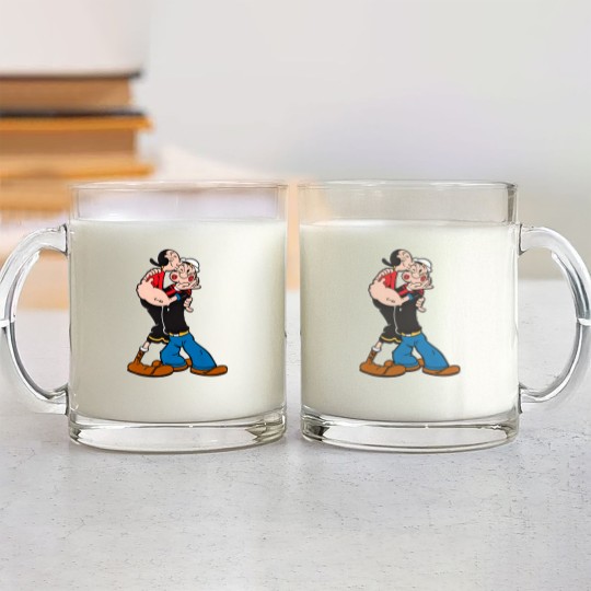 Discover Popeye and Olive Active Glass Mugs