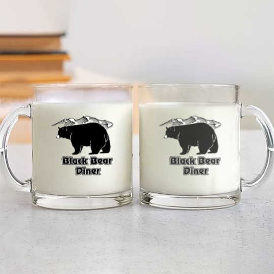 Discover Black bear diner Glass Mugs