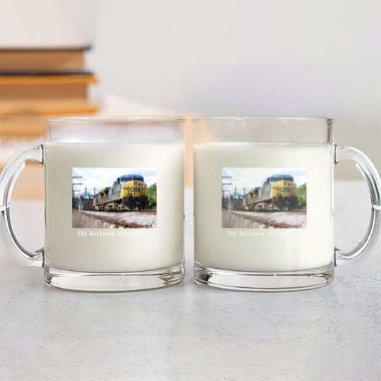 Discover CSX Railroad AC4400CW #6 With a Coal Train Black Glass Mugs