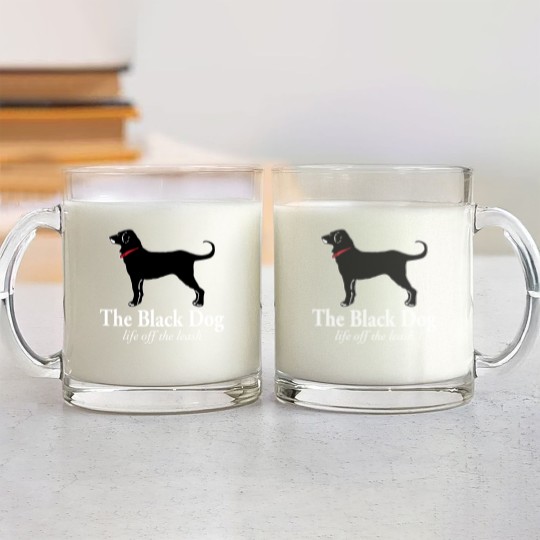 Discover The Black Dog Logo Life Off The Leash Glass Mugs