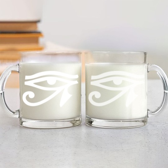 Discover Eye Ra Horus Black Glass Mugs