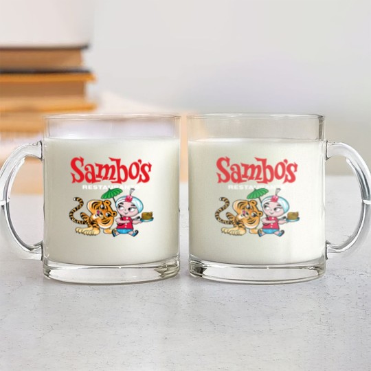 Discover Sambo's Restaurant Logo with Sambo and Tiger Glass Mugs