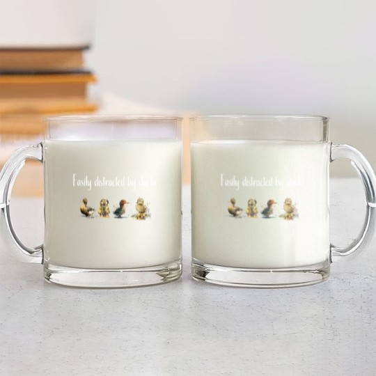 Discover Easily Distracted By Ducks Farmer Ducklings Cute Funny Duckling Quote Glass Mugs