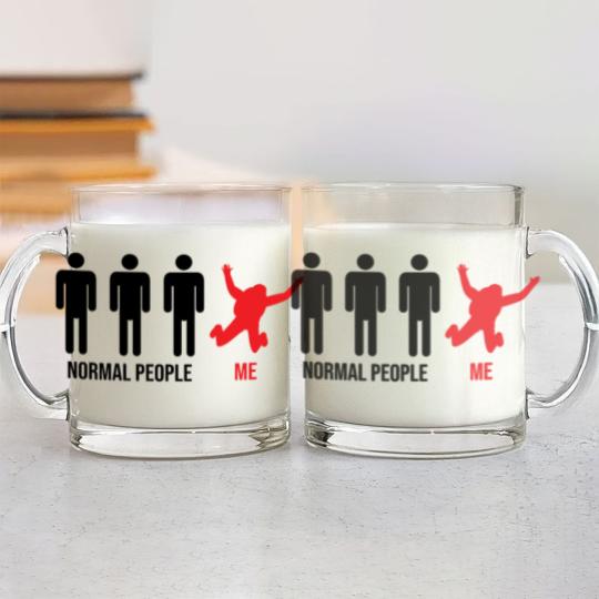 Discover Normal People Me Skydiver Skydive Funny Parachute Glass Mugs