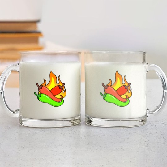 Discover hot peppers Glass Mugs