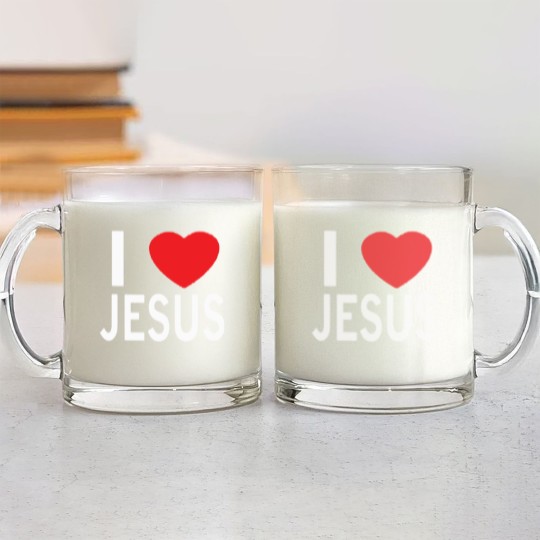 Discover I LOVE JESUS Glass Mugs