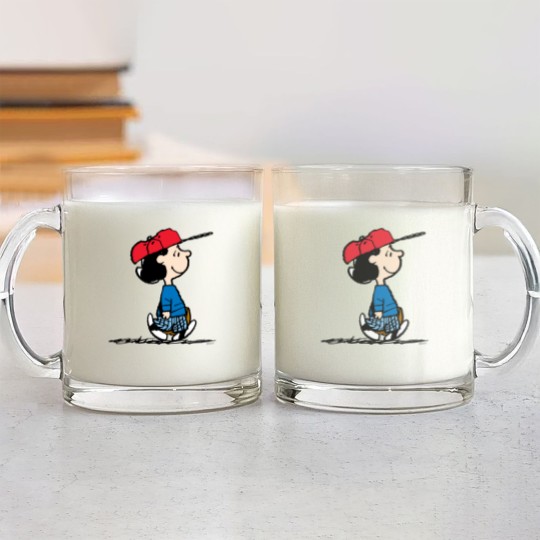 Discover Peanuts | Lucy Playing Baseball Glass Mugs