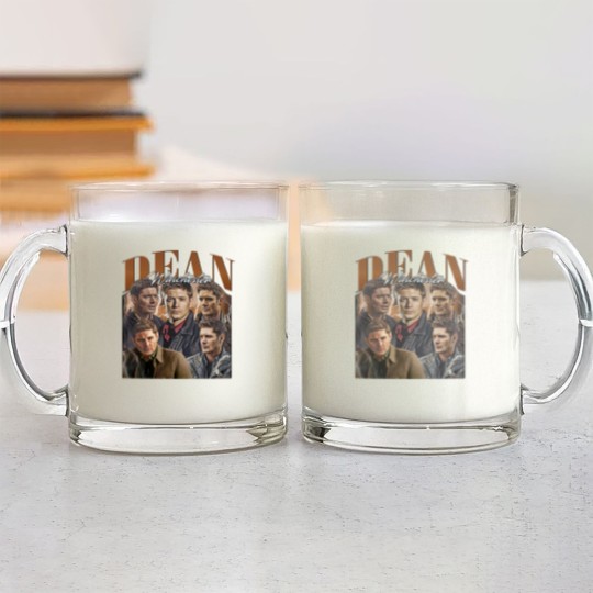 Discover Dean Winchester Vintage Glass Mugs, Gift For Women and Man Unisex Glass Mugs