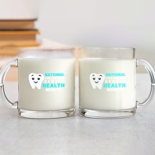 Discover Dental Health - National Children's Dental Health Month Glass Mugs