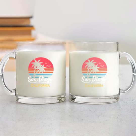 Discover San Diego California CA Vintage Glass Mugs