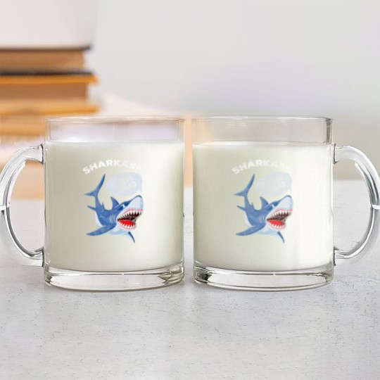 Discover Sarcastic Shark Humor Meat Lover Marine Biology Glass Mugs