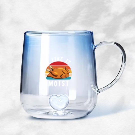 Discover I Like It Moist Funny Turkey Thanksgiving - I Like It Moist - Gradient Glass Mugs