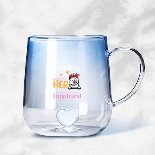 Discover This Girl Love Her Finnish Lapphund Dog - Dog Lover For Women - Gradient Glass Mugs