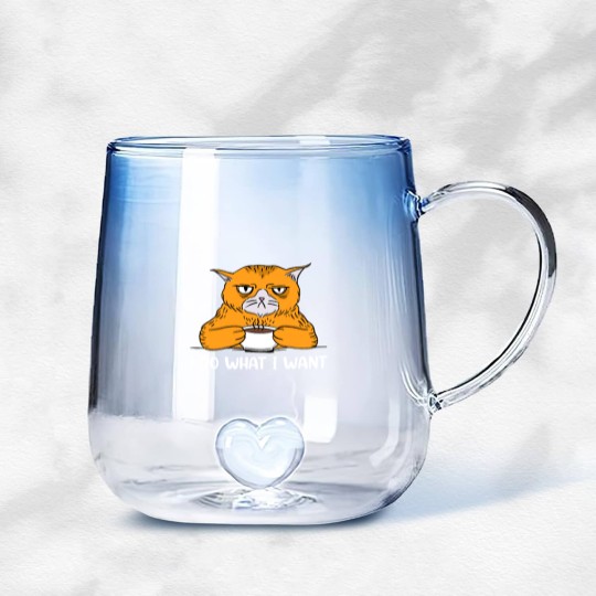 Discover I do What I Want Funny Sarcastic Cat Gradient Glass Mugs