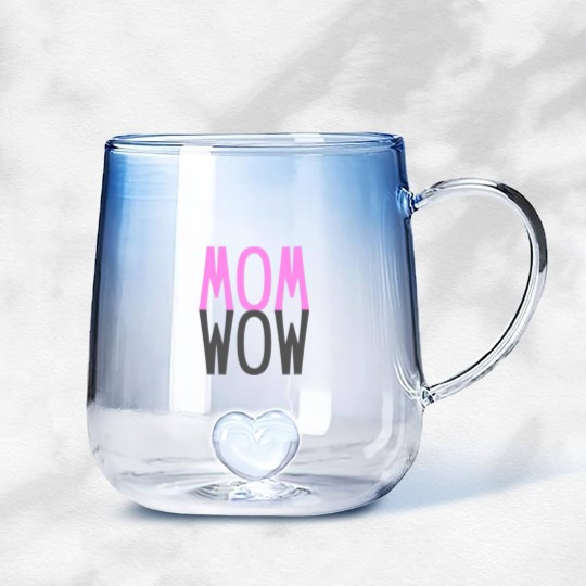 Discover Mom Wow Kids Super Power Mothers Day Gift Gradient Glass Mugs