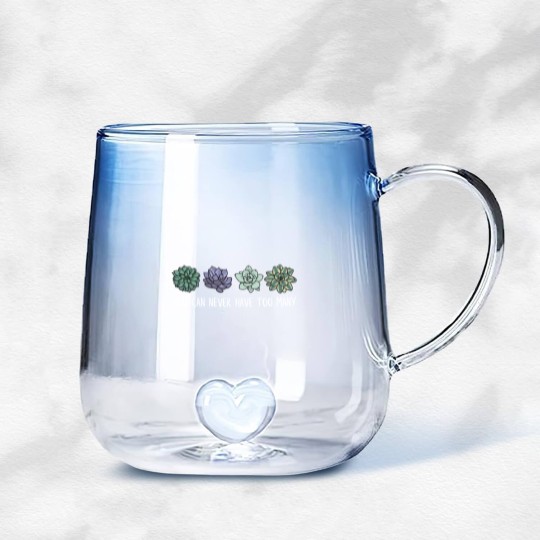 Discover You can never have too many succulents Gradient Glass Mugs