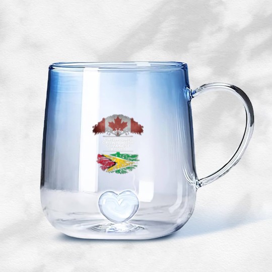 Discover Canadian Grown With Guyanese Roots - Gift for Guyanese With Roots From Guyana - Guyanese - Gradient Glass Mugs