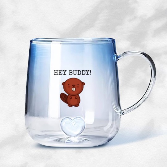 Discover Hey Buddy - Buddy - Gradient Glass Mugs