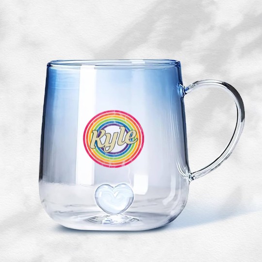 Discover Kyle - Retro Rainbow Faded-Style - Kyle - Gradient Glass Mugs
