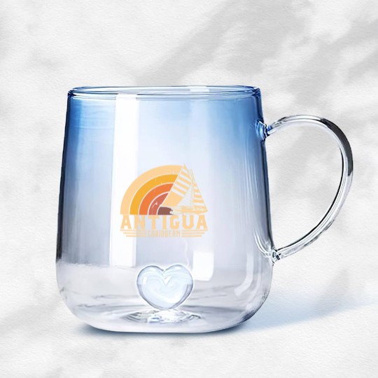 Discover Antigua Retro Sailing Vacation Design - Antigua - Gradient Glass Mugs