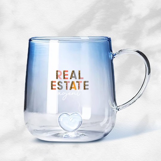 Discover REAL ESTATE AGENT Gradient Glass Mugs