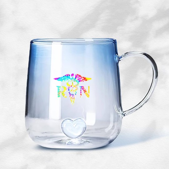 Discover Lovely Rn Registered Nurse Tie Dye Lovely Rn Registered Nurse Tie Dye Gradient Glass Mugs