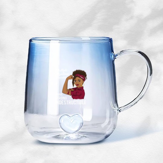 Discover Multiple Myeloma Warrior Indestructible Black Girl Awareness - Multiple Myeloma - Gradient Glass Mugs