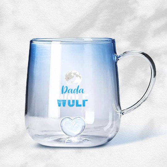 Discover Dada Wolf Funny Matching Family Father s Day Gradient Glass Mugs