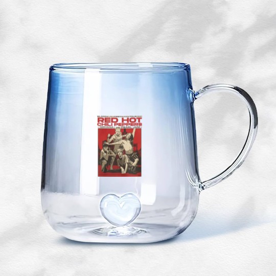 Discover Vintage Retro Red Hot Chili Peppers Concert Graphic Gradient Glass Mugs, Red Hot Chili Peppers Gradient Glass Mugs