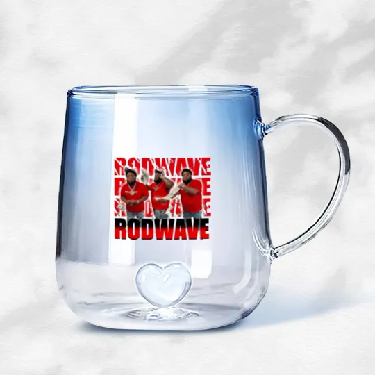 Discover Rod Wave Gradient Glass Mugs Popular Loner RODWAVE