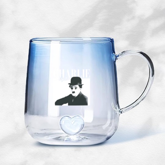 Discover Charlie Chaplin Gradient Glass Mugs, The Tramp Fan Gradient Glass Mugs, Charles Spencer Chaplin Vintage 90s Gradient Glass Mugs