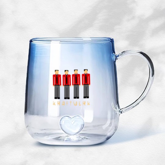 Discover Pixelated Kraftwerk Turquoise Kids Gradient Glass Mugs