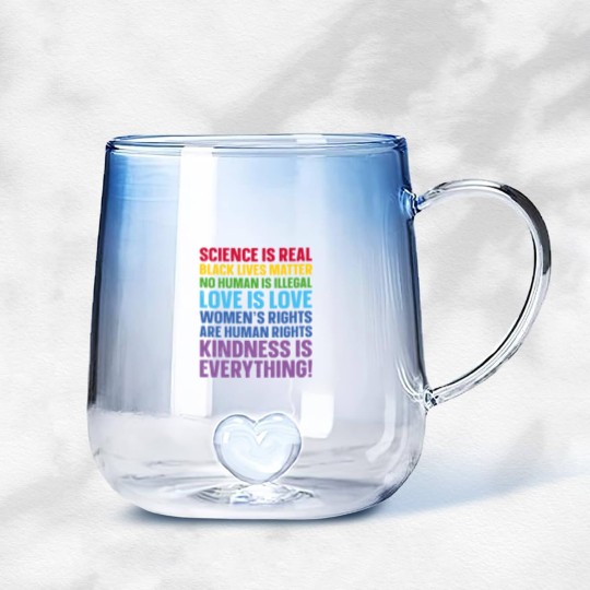 Discover Science is Real Black Lives Matter Love Is Love Equality - Womens Rights - Gradient Glass Mugs