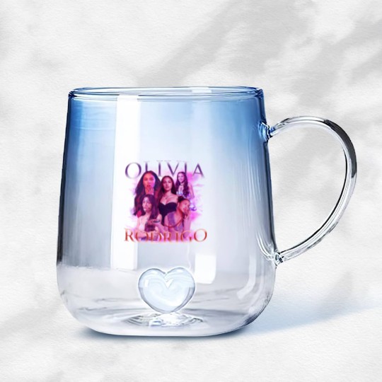 Discover Olivia Rodrigo Vintage Gradient Glass Mugs, Olivia Rodrigo Y2k Clothing For Fan, Vintage Olivia Rodrigo Gradient Glass Mugs