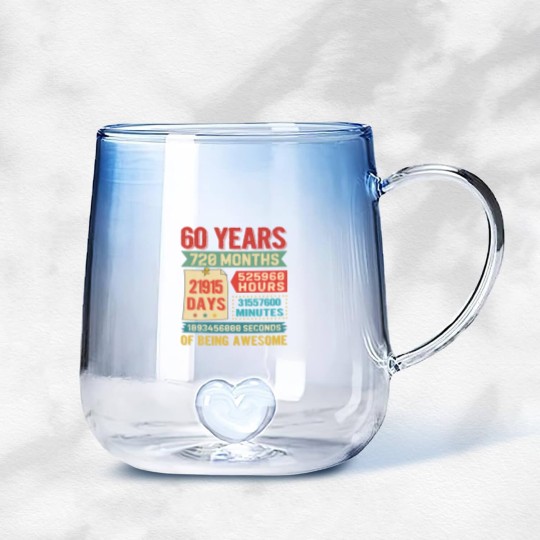 Discover Turning 60 Years Old 60Th Birthday Decorations Bda Gradient Glass Mugs