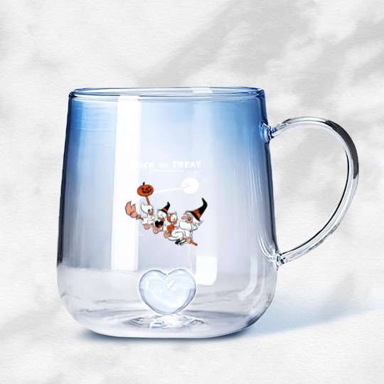 Discover Trick Or Treat Gradient Glass Mugs, Huey Dewey Louie Witch Halloween Gradient Glass Mugs