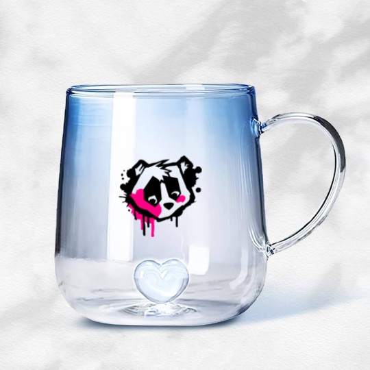 Discover Bear Head in graffiti style Gradient Glass Mugs