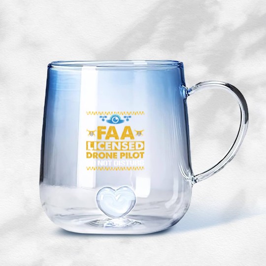 Discover FAA Licensed Drone Pilot Do Not Disturb Gradient Glass Mugs