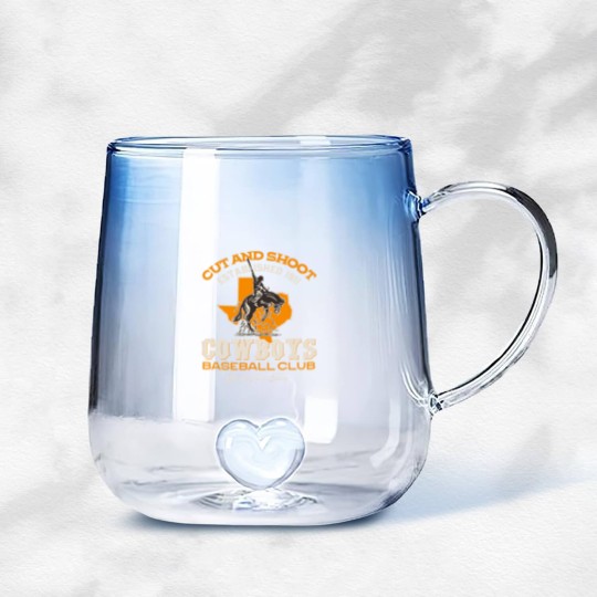 Discover Cow Cut and Shoot Texas Cowboys Retro Minor League Baseball Team Mooey Heifer Gradient Glass Mugs