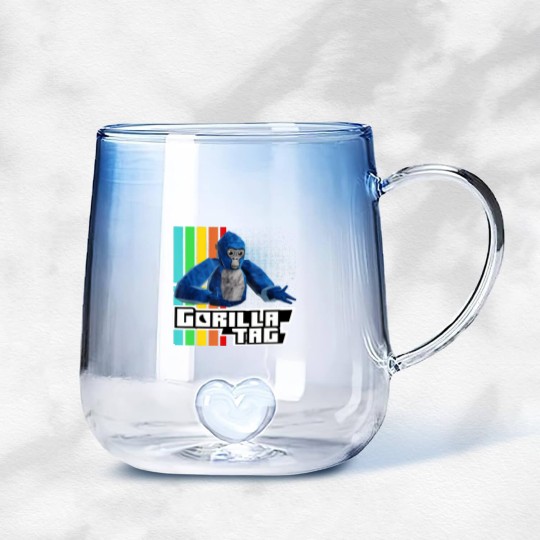 Discover cool gorilla tag , retro gorilla tag monke vr gamer Gradient Glass Mugs