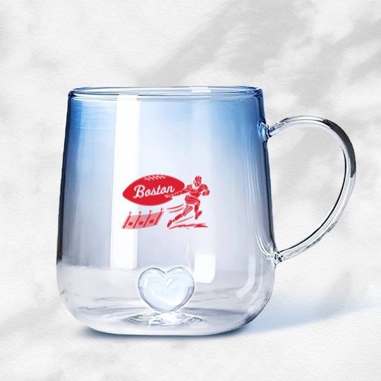 Discover Vintage Football - Boston Patriots (Red Boston Wordmark) - Boston Patriots - Gradient Glass Mugs