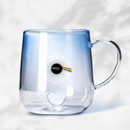 Discover Total Solar Eclipse 04 08 24 Rainbow Totality Dark Side Moon Gradient Glass Mugs