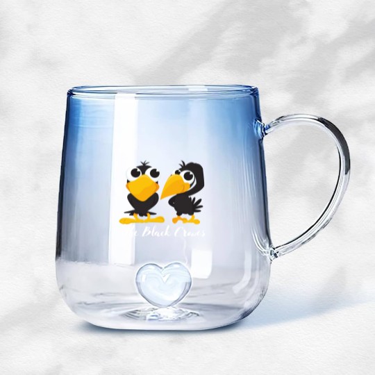 Discover The black crows Gradient Glass Mugs
