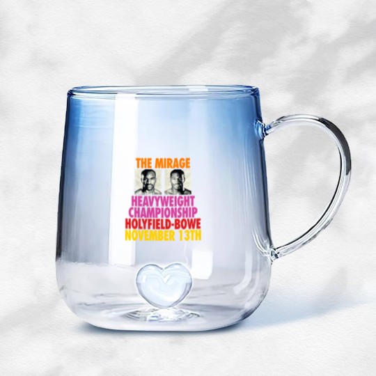 Discover Vtg Evander Holyfield Riddick Bowe Mens Boxing Gradient Glass Mugs
