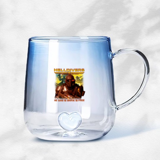 Discover Helldivers Vintage 90s Gradient Glass Mugs, Helldivers 2 Gradient Glass Mugs, Helldivers Vintage Gradient Glass Mugs