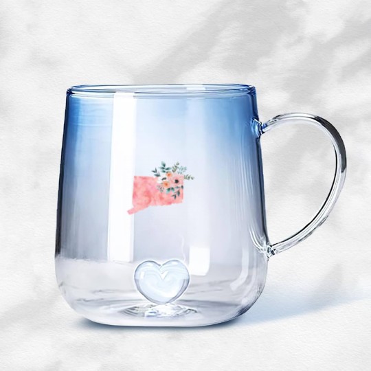 Discover Connecticut Floral - Connecticut State - Gradient Glass Mugs