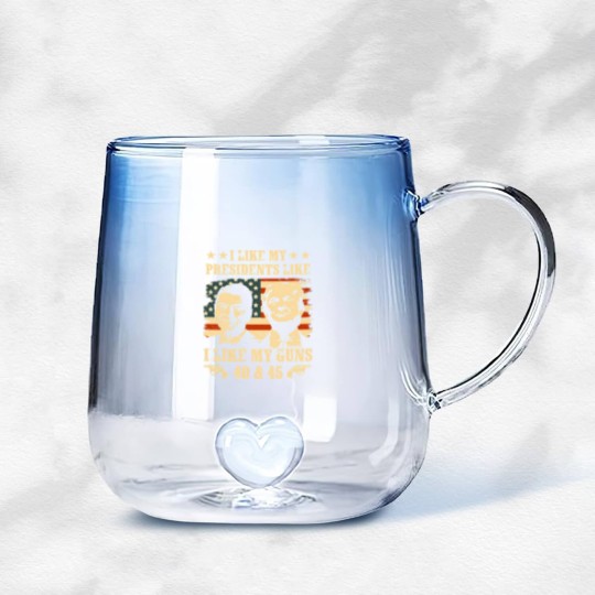 Discover I Like my Presidents Like I Like My Guns 40 45 Gradient Glass Mugs, Ronald Reagan and Donald Trump Gradient Glass Mugs